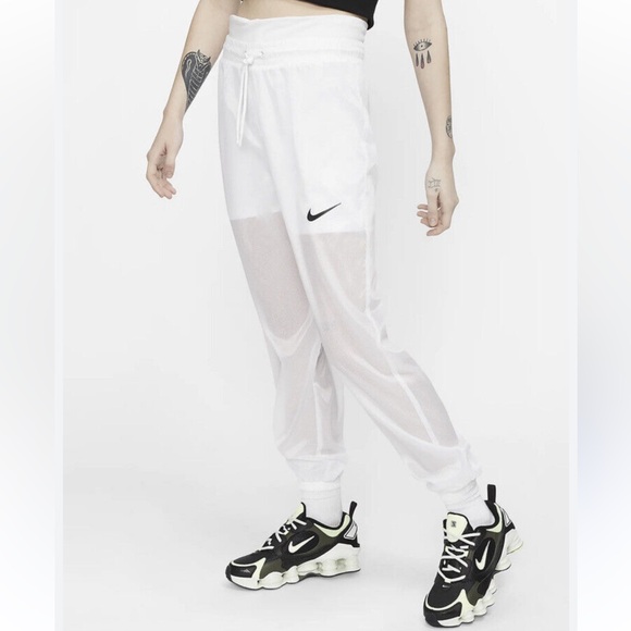 Nike Sportswear Women's Woven Trousers- White - Picture 1 of 7